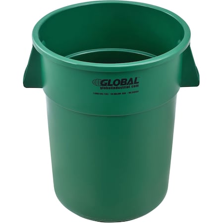 Global Industrial 55 Gallon Garbage Can, Green 240464GN